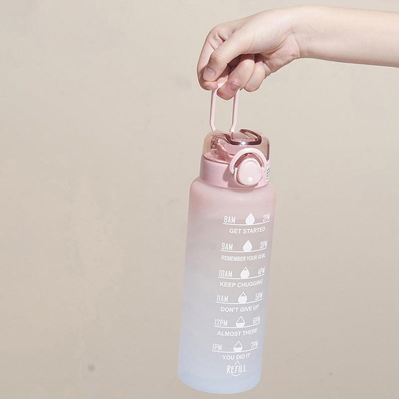 Unisex Motivational Water Bottle with Time Markers