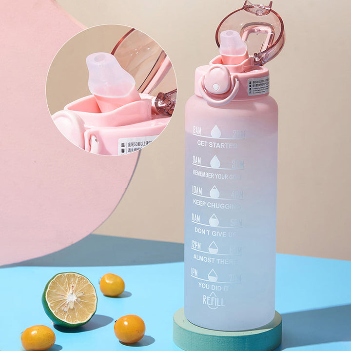 Unisex Motivational Water Bottle with Time Markers