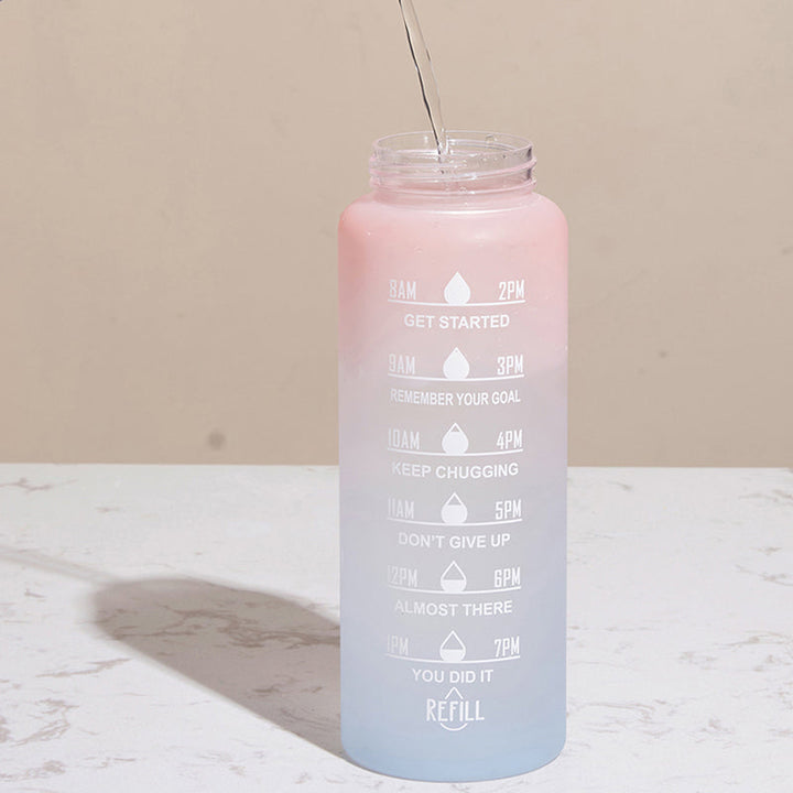 Unisex Motivational Water Bottle with Time Markers