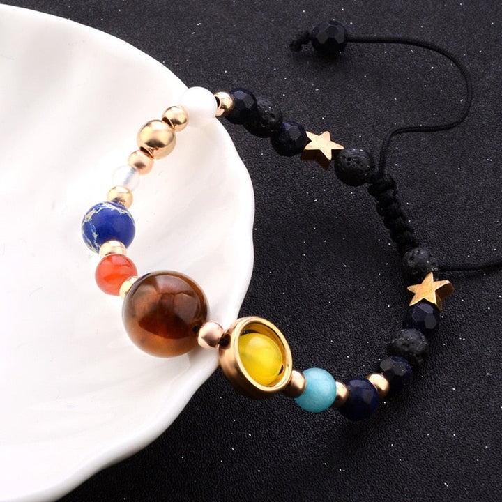 Unisex Solar System Bracelet with Natural Stones