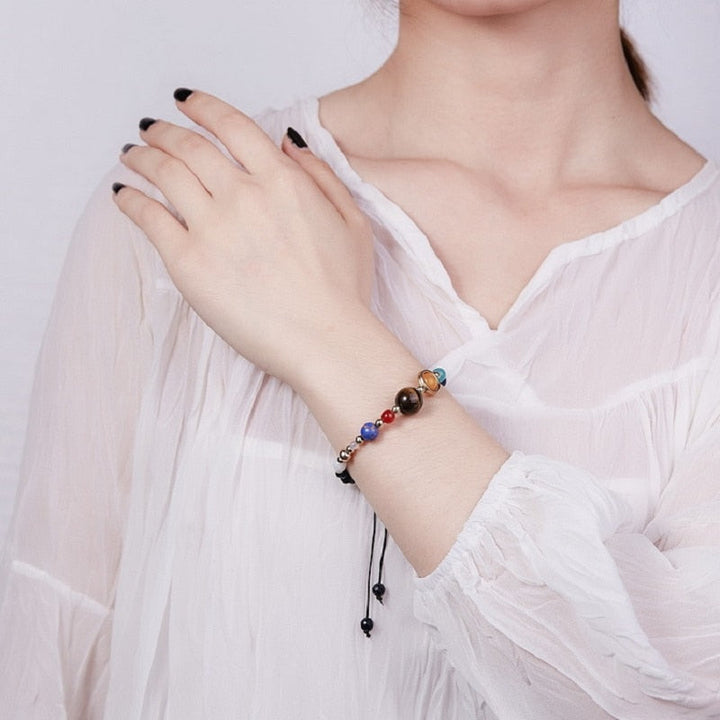 Unisex Solar System Bracelet with Natural Stones