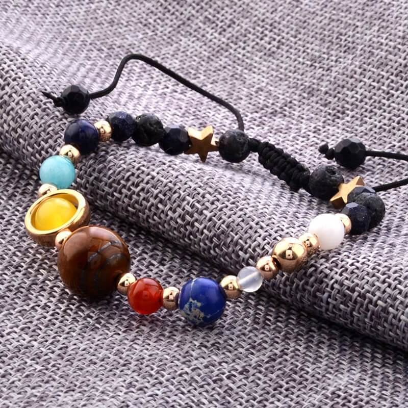 Unisex Solar System Bracelet with Natural Stones