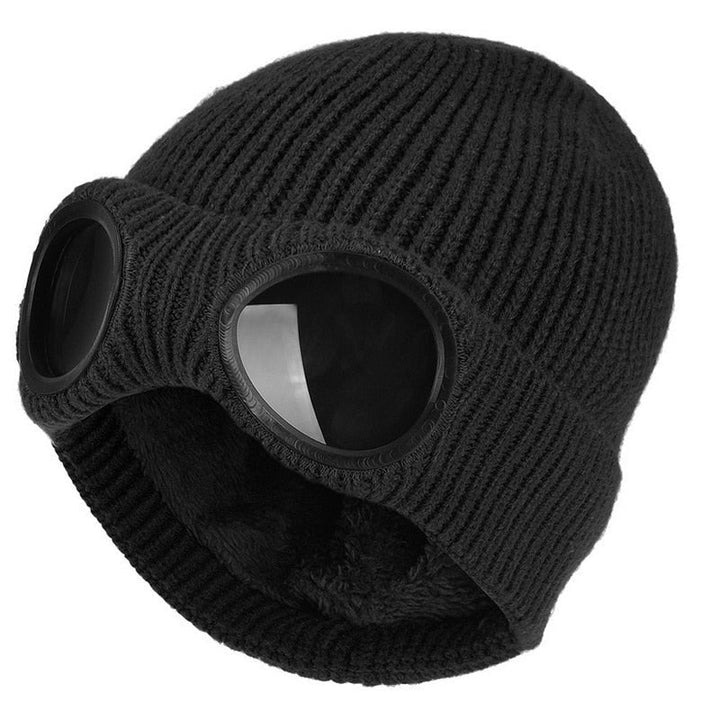 Unisex knitted hat with bril smile