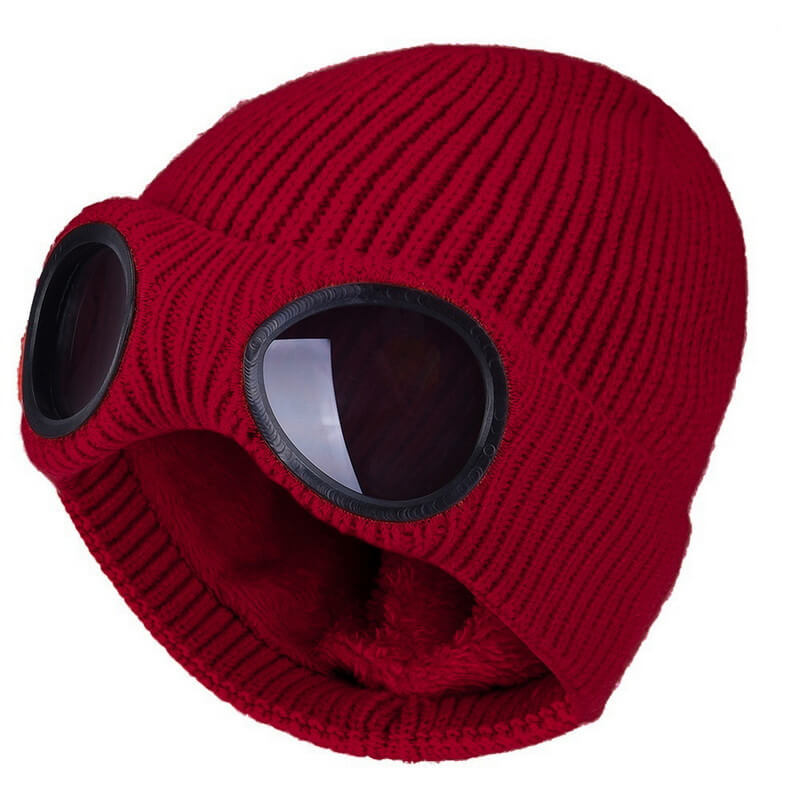 Unisex knitted hat with bril smile