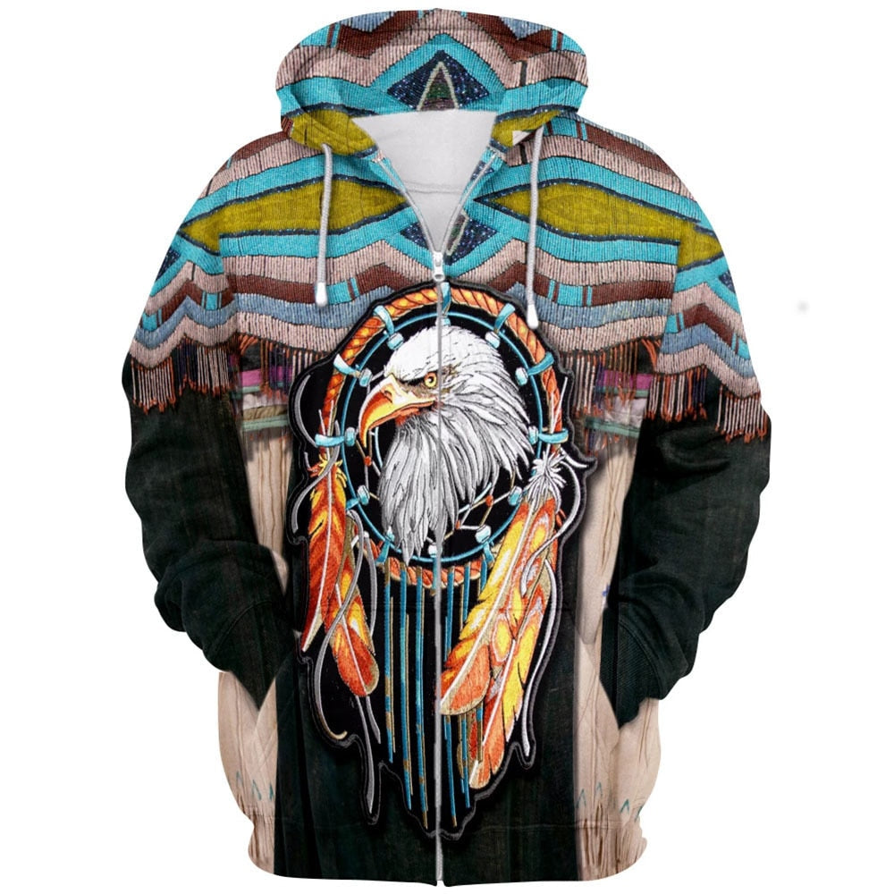 Unisex tribal huvt clear up with 3 d-tryck