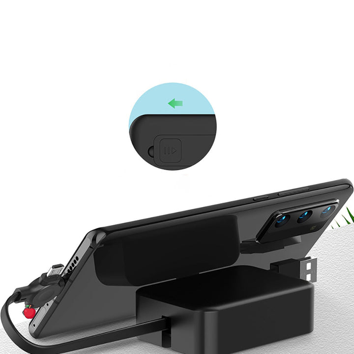 Universal 3-in-1 Telescopic Ladekabel with Phone holder
