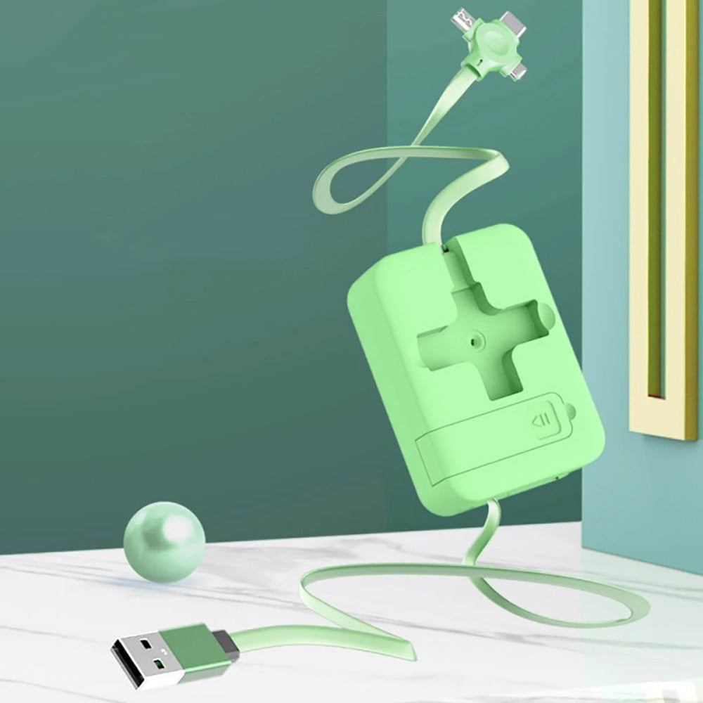 Universal 3-in-1 Telescopic Ladekabel with Phone holder