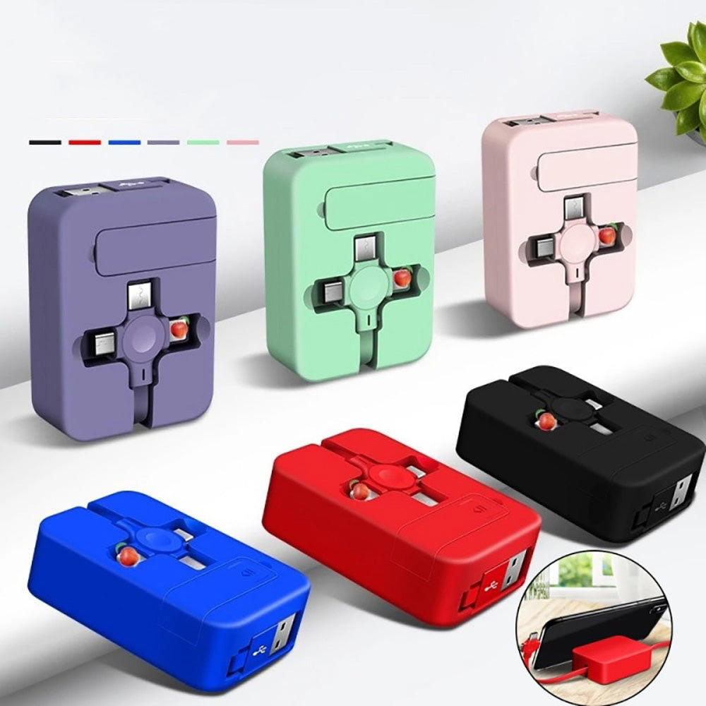 Universal 3-in-1 Telescopic Ladekabel with Phone holder