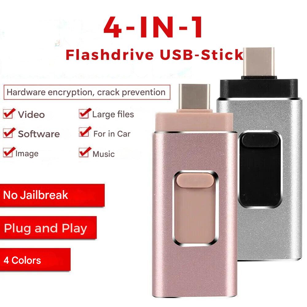 Universal 4-in-1 Flashdrive for Quick Filoverföring