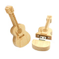 Wooden guitar-shaped USB flash drive