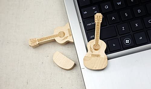 Wooden guitar-shaped USB flash drive