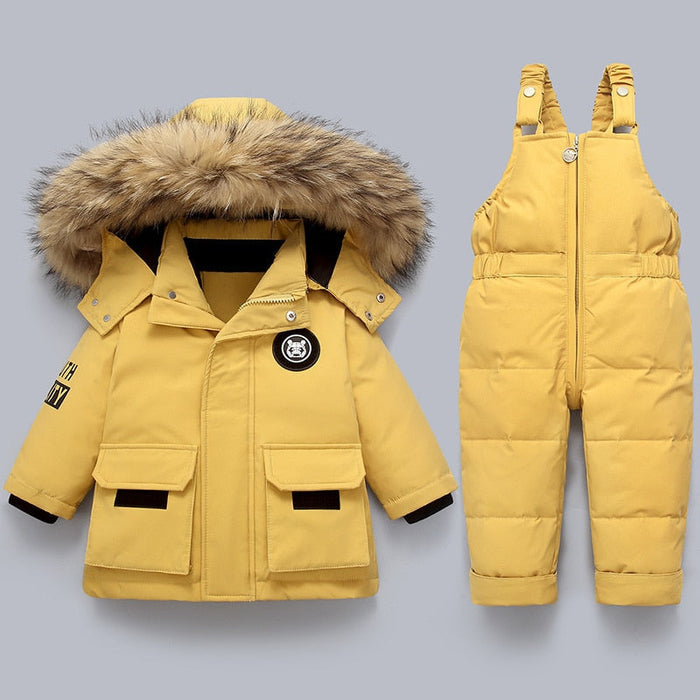 Ensemble manteau et combinaison pour enfant, fermeture zippée et boutonnée
