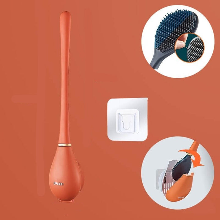 Flexible silicone toalettbörste with wall fastening