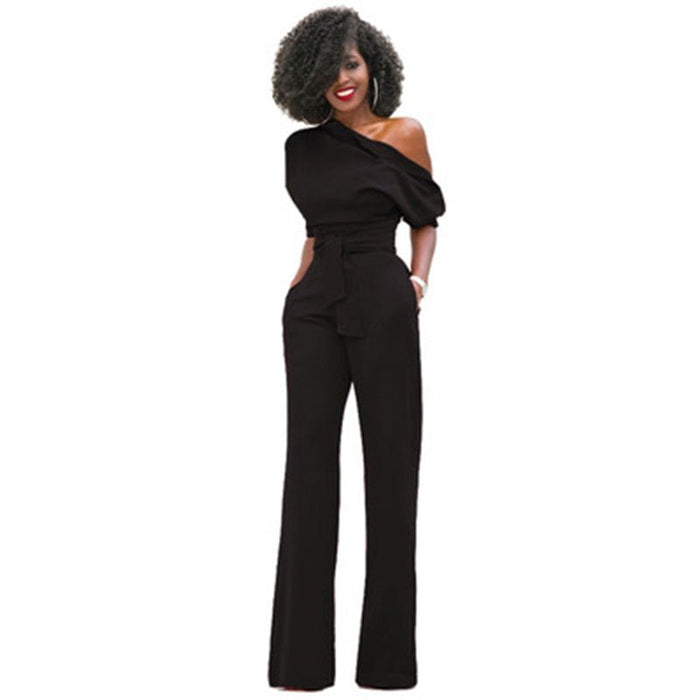 Nauwsluitende jumpsuit van acryl voor dames in een effen kleur